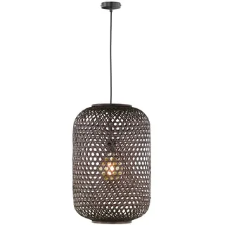 Schöner Wohnen Hängeleuchte , Schwarz , Holz , Rattan , 250 cm , Lampen & Leuchten, Innenbeleuchtung, Hängeleuchten, Pendelleuchten