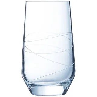 Cristal d'Arques Paris, Trinkgläser, Abstraction, 40 cl, 6er Set | Bleifreies Kristallglas, Wassergläser für Saft, Cola und Longdrinks, spülmaschinenfest, dauerhafter Glanz, stoßfest im Alltag