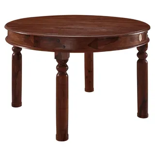 MASSIVMOEBEL24.DE Esstisch rund 100x100x76 Akazie lackiert OXFORD #331 - Dunkelbraun