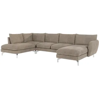 S-Style Möbel Wohnlandschaft Elou Dunkelbeige Microfaser , Beige , Textil , Füllung: Silikon,Silikon,Komfortschaum , U-Form,L-Form , 336x87x200 cm , Oeko-Tex®, Hergestellt in Europa , Wohnzimmer, Sofas & Couches, Wohnlandschaften, Wohnlandschaften in U-Form