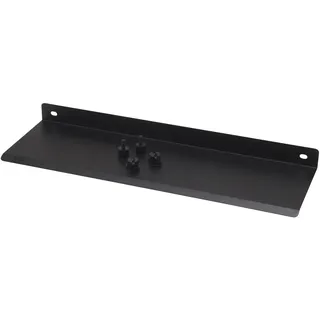 FibroTech Regal Groß - RAL 9011 (L35.5 x B11 x H2.4 cm, Farbe Schwarz, aus Stahl, minimalistisches Design, Pulverbeschichtet, Wandregal, Zubehör Akustikpaneele) 2502872