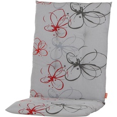 Bild von Mirach Sesselauflage 110 cm Dessin Blume rot, 100% Baumwolle