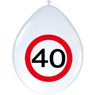 Folat 8 Stück Luftballons Verkehrsschild 40