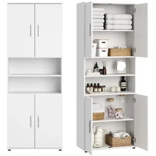 home collective Hochschrank Weiß Holzwerkstoff, 70x187x35 cm (BxTxH) | Badezimmer, Badezimmerschränke, Hochschränke