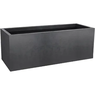 EDA - Blumenkasten Basalt'Up 57 l – Dekor in Betonoptik – einwandig – Wasserspeicherbereich – 79,5 x 29,5 x 29,5 x 29,5 cm – Anthrazitgrau