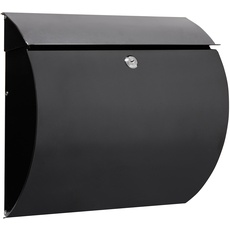 ARREGUI Aura E5404 Individueller Briefkasten aus Stahl, Größe L (Zeitschriften und C4-Umschläge), Schwarz, 33 x 37,5 x 10,5 cm