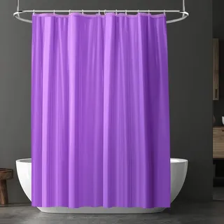 URAQT Duschvorhang, Anti-schimmel Wasserdicht Schnelltrocknend Duschvorhänge, Waschbar PEVA Shower Curtains 180x180 cm mit 12 Duschvorhangringen, Badewanne Shower Curtain (Lila)