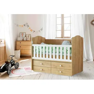 Babybett Einzigartig Moderne Schubladen Zusätzlicher Stauraum Sicheres Design - Weiß