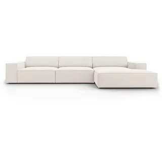 micadoni Ecksofa beige Textil, 4-Sitzer, L-Form, 284x166 cm, Hergestellt in Europa, Wohnzimmer, Sofas , Couches, Wohnlandschaften, Ecksofas