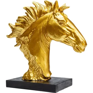 Kare Design Deko Objekt Fiesta, Pferdekopf, Pferd, Dekofigur, Gold, Artikelhöhe 41cm