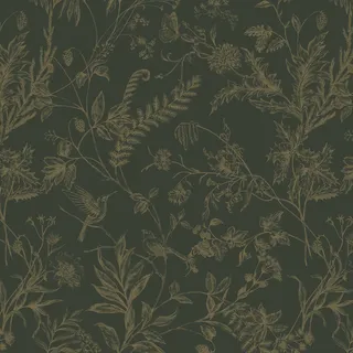 LiKiLiKi Selbstklebende Möbelfolie Grün Blumentapete 44×1000 cm Vintage Tapete Klebefolie für Möbel Schrank Wohnzimmer Badezimmer Abwaschbare Wasserdicht und Leicht zu Reinigen