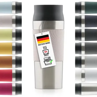 Blumtal Thermobecher 500 ml - Kaffeebecher to go aus Edelstahl - auslaufsicherer Isolierbecher kalt/heiß - Mug mit 360° Trinköffnung - Thermosbecher mit Quick-Press-Verschluss - Thermo Mug - Rosa