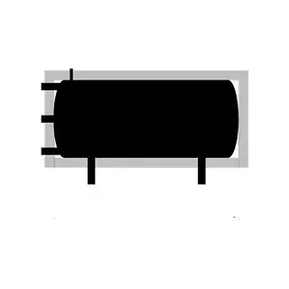 Pufferspeicher 600 Liter liegende Ausführung mit 2 Wärmetauschern für Solar + Isolierung - Grau
