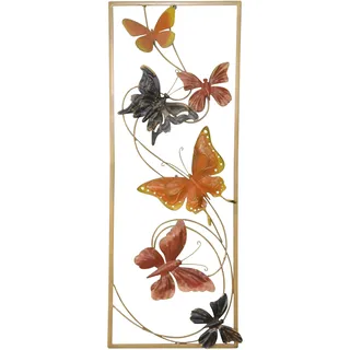 HOFMANN LIVING AND MORE Wanddekoobjekt »Wanddekoration« bunte Schmetterlinge, gerahmt, orange