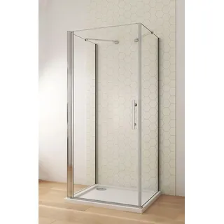 Aica Sanitär U-FORM Duschkabine 90x90x90cm Duschabtrennung U-Kabine Dusche Duschtür 6mm Nano Glas Drehtür H195cm