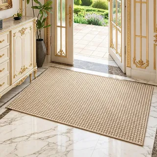 FANGCCC Fußabtreter Innen Waschbar Schmutzfangmatte Innen Absorbierend Fussmatte Schmutzmatte Aussen Schmutzfangteppich Fussabstreifer Innenbereich Eingangsmatte für Haustüren Flur (brown-70x100cm)