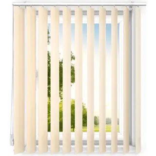 time4blinds, Lamellenvorhang, Vertikaljalousie, Vorhang, Apricot, 140x165cm - Creme