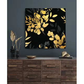 Acrylglasbild OTTO HOME "Eukalyptus - Acrylbilder mit Blattgold veredelt", gold (farbe bild(er): gold), B:90cm H:90cm, Bilder, Acrylglasbild, Goldveredelung, Handgearbeitet, Gerahmt, Edel