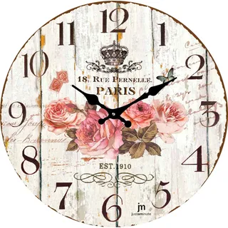 Wanduhr LOWELL, bunt, Ø 33,5cm B/H/T: 4cm, Wanduhren, Wanduhr