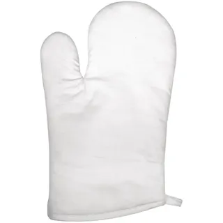 Rayher 3833800 Ofenhandschuh, weiß, 1 Stück, Länge 28 cm, Breite 16 cm, Topfhandschuh, zum selbst bemalen oder bedrucken, schützt vor heißen Kuchenblechen, Töpfen, Auflaufformen