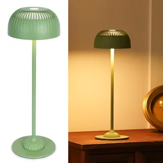 LuminexDesigns Touch Nachttischlampe, dimmbare kabellose Tischlampe für Wohnzimmer, 5200mAh wiederaufladbarer Akku, 3 Farbmodi, IP54 gemütliches Ambientelicht für Schlafzimmer & Wohnkultur, Grün