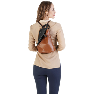 Cityrucksack SAMANTHA LOOK "SAMANTHA LOOK Damen Rucksack echt Leder, Made in Italy", Damen, Gr. B/H/T: 34cm x 25cm x 13cm, onesize, braun (camel), Leder, Rindsleder, unifarben, Rucksäcke Cityrucksack, echt Leder, Made in Italy
