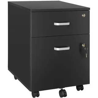 tectake Rollcontainer Vagur,40 x 44 x 54,5 cm,schwarz , Schwarz , Holzwerkstoff , Rechteckig , 40x54.5x46 cm , Büromöbel, Schreibtischcontainer, Rollcontainer