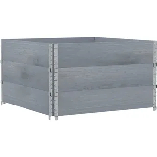 vidaXL Paletten-Aufsatzrahmen 3 Stk. Grau 100x100 cm Massivholz Kiefer - Grau