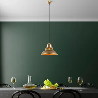 Elegant Gold Chandelier, Adjustable Height 34-123 cm, Metal Body Ø34 cm, 1 x E27 Max 40W, Stylish Lighting for Modern Home Décor, IP20 Rated.