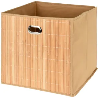 Faltbox Aufbewahrungsbox Einschubkorb 31x31x31cm Regalbox Bambus braun Klappbox