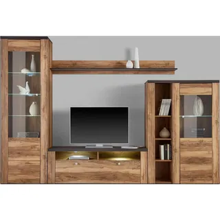 Home Affaire Trendmanufaktur Wohnwand 4-tlg. Satin nussbaumfarben/Darkwood (714980)