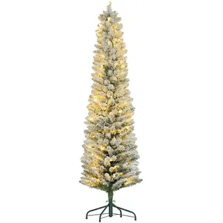 Homcom Künstlicher Weihnachtsbaum 180 cm mit 150 LED-Lichten 329 Spitzen Christbaum Weihnachtsdeko inkl. Metallständer