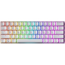 GK61 Hot-Swap Mechanische Gaming-Tastatur - 61 Tasten Mehrfarbige RGB-LED-Hintergrundbeleuchtung für PC-/Mac-Spieler (Gateron Optical Silver, Weiß)