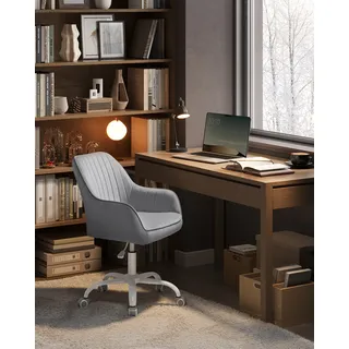 SONGMICS Schreibtischstuhl mit Samtbezug, höhenverstellbar, für Schminktisch - Grau