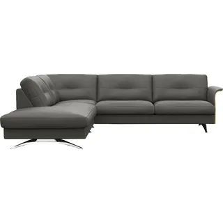 FLEXLUX Ecksofa "Glow, super bequem durch hochwertigem Sitzaufbau mit Federkern, L-Form" Skandinavisches Design, In hochwertiger Verarbeitung, warm mineral grau