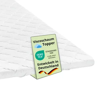 Bodyprotect Matratzentopper 80x200cm, 6 cm hoch, Matratze Visco | Mattress Topper, Matratzenauflage 80 x 200 cm, Höhe 6cm, Made in EU, OEKO-TEX, Waschbar bis 60 Grad