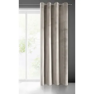 Eurofirany Pierre Samt Vorhang Ösen 140 x 250 cm Beige 1 St.