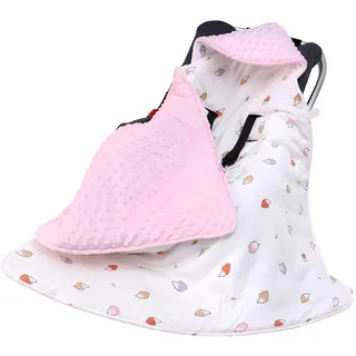 amo nenes Baby Einschlagdecke 100% Baumwolle, Universal Einschlagdecke Babyschale 90 x 90cm, Herbst-Winter-Babydecke(Igelblatt)