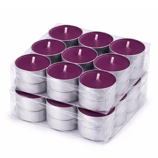 HS Candle Duft-Teelichter 36er Pack – Duft Brombeere, ca. 4 Stunden Brenndauer, Teelicht Kerzen aus Wachs, rund Ø 4 cm, hergestellt in der EU, für Indoor & Outdoor