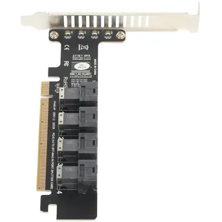 PCIe X16 auf 4 Port U.2 Adapterkarte - U.2 NVMe SFF 8643/8639 Split-Erweiterungskarte, Unterstützt PCIe 4.0 und 2U-Gehäuse