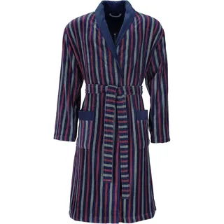 Herrenbademantel BUGATTI "Edoardo, ideal für Sauna & Spa, Hotelbademantel, Morgenmantel" Gr. M, blau (marine blau), L:120cm, Webvelours, Hausmäntel, Herrenbademantel