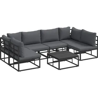 vidaXL Garten-Sofa-Set 7-tlg. schwarz