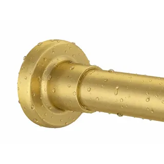 Duschvorhangstange, verstellbar, 81,3 cm - 203,2 cm, Spannung, Duschvorhangstange, ohne Bohren, Edelstahl, rostfrei, für Wohnmobil, Badezimmer, Duschkabine, Wohnung, Gold