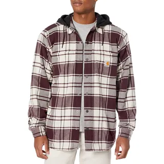 Carhartt Herren Flannel Fleece Lined Hooded Shirt Jac, Malt, XXL