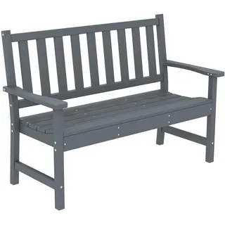 Outsunny Gartenbank Kunststoff Grau , 59x91x130 cm , Gartenmöbel, Gartenbänke
