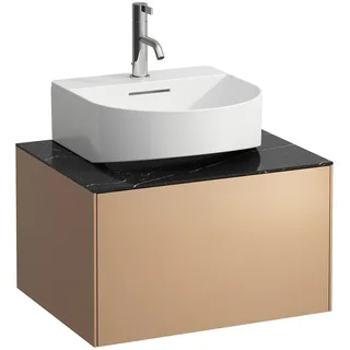 LAUFEN SONAR Schubladenelement, 1 Schublade, für Aufsatz-Handwaschbecken H816341, Ausschnitt Mitte, H4054310341411, Farbe: Kupfer/ Nero Marquina