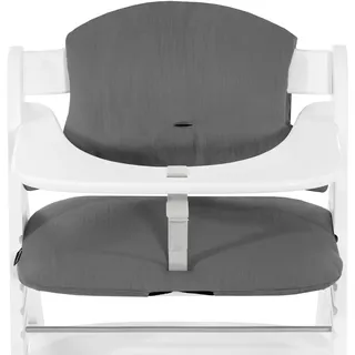 hauck Sitzkissen für Alpha+, Beta+ & Arketa Holzhochstuhl Highchair Pad Select, Anti-Rutsch Noppen, Doppelte Polsterung an Rückenlehne, Einfache Befestigung am Kinderstuhl (Dark Grey)