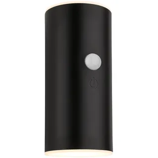 BRILONER - Wandleuchte aussen mit Bewegungsmelder, Kabellos, Dimmbar, IP44 Spritzwasserschutz, Aussenlampe Wand, Wandlampe Akku, Außenlampe, Wandleuchte ohne Stromanschluss, 7x8,5x15,5 cm, Schwarz