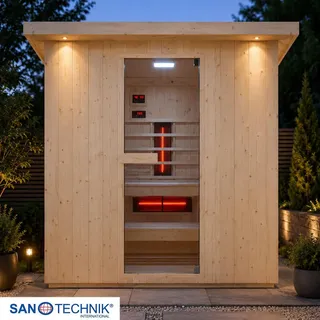 SANOTECHNIK Infrarotkabine Fichtefarben 181,5x202,2x198 cm für 4 Personen