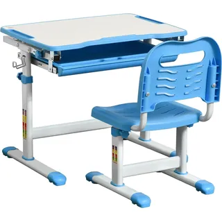 Kinderschreibtisch mit Stuhl - Set - Höhenverstellbar - Für Kinder ab 6 Jahren - Größe 66×47×77 cm - Montage erforderlich